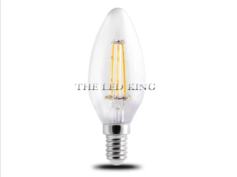 E14 LED Filament C35 Lamp C35L Dimmable Glass Candle Bulb 220V 4W 8W 12W Replace 20W 40W 60W Halogen Light Chandeliers