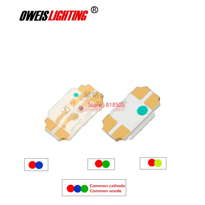 50PCS 3216 SMD LED 1206 Bicolor - Red+BLUE / R+GREEN / R+YELLOWGREEN RGB - Common Cathode / Common Anode Full Color 20mA