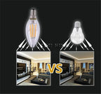 E14 LED Filament C35 Lamp C35L Dimmable Glass Candle Bulb 220V 4W 8W 12W Replace 20W 40W 60W Halogen Light Chandeliers