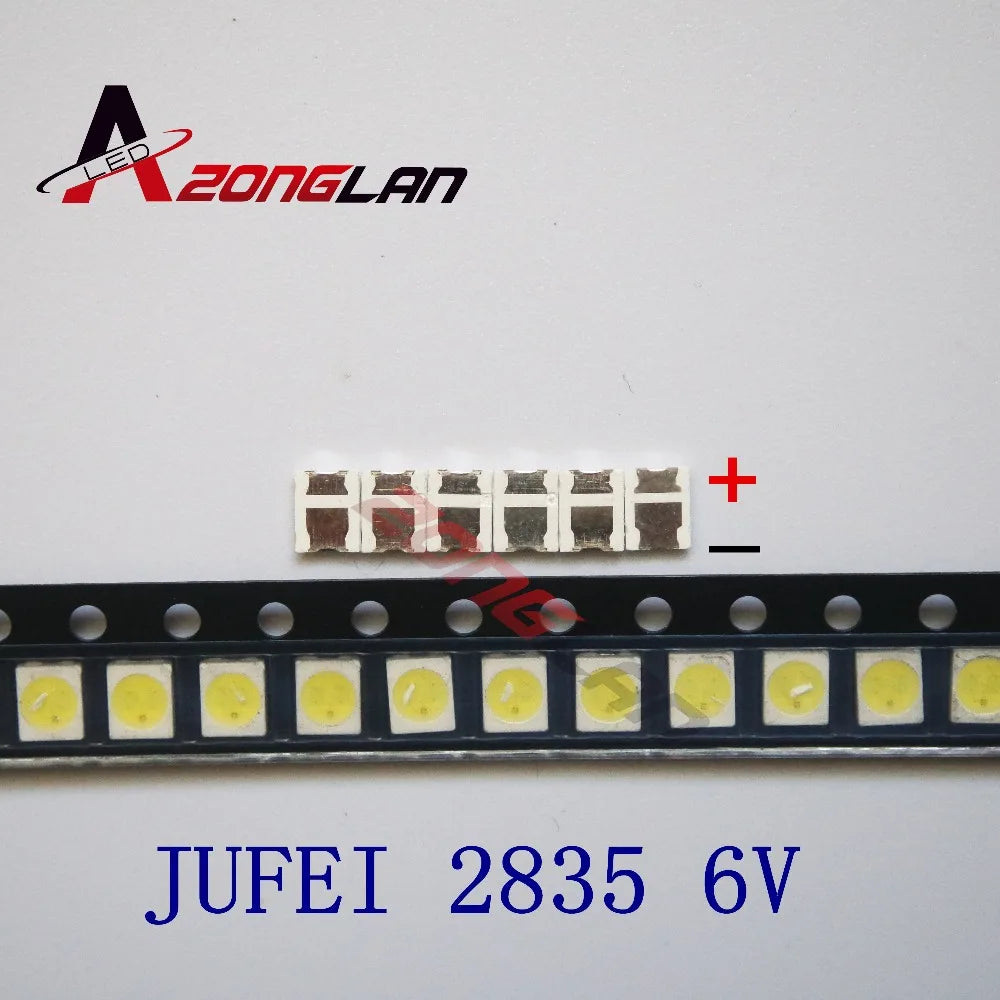 1000pcs  JUFEI LED Backlight Light Beads 1210 3528 2835 1W 6V 96LM Cool white LCD Backlight TV Light Beads 01.JT.2835BPWS2-C