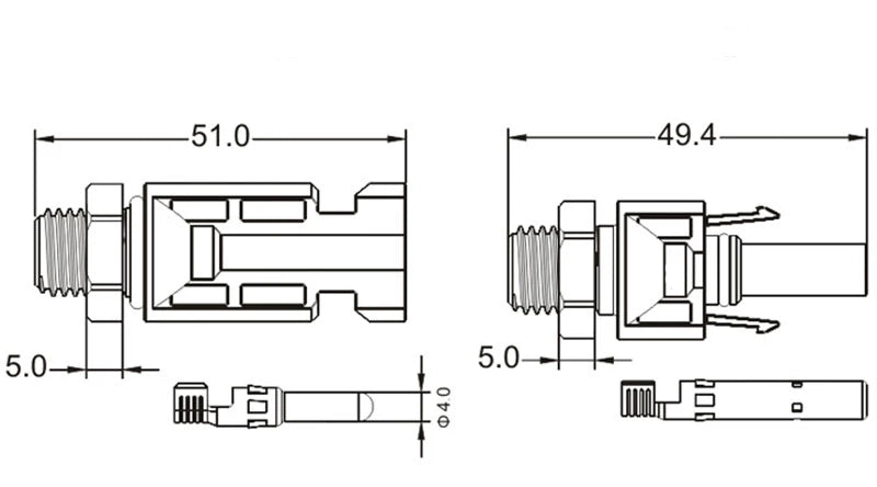 10 pairs/ Solar Photovoltaic Connector Male Female Solar Panel Waterproof Plug and Tool For Inverter M12 Thread 1000V 30A Cable