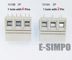 20pcs 1016A 1016B-10.16-3P Straight 10.16mm 650V57A 22-8AWG 1pole with 2/4 Solder Pin High Current PCB Screw Wire Terminal Block