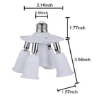 5 in 1 Light Socket Splitter E26 E27 Adapter Converter for Standard LED Bulbs 360 Degrees Adjustable 180Degree Bendable Max 300W