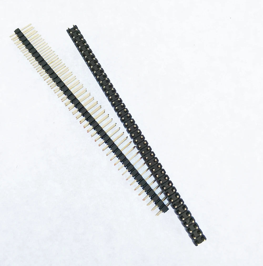 5pcs 2.54mm Pin Header Double Row Single Plastic 2X40P L8.5/9.5/11.4/13/15/21/25/30mm Straight  Gold Board Spacer Male Berg