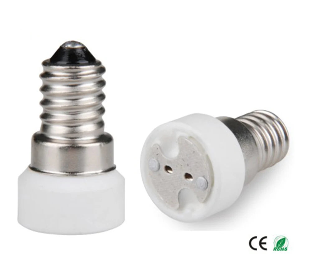 2pcs EU Candle Lamp Base E14 To MR16 GU5.3 G4 Halogen LED CFL Light Socket Adapter Lampholder Converter, CE Rohs