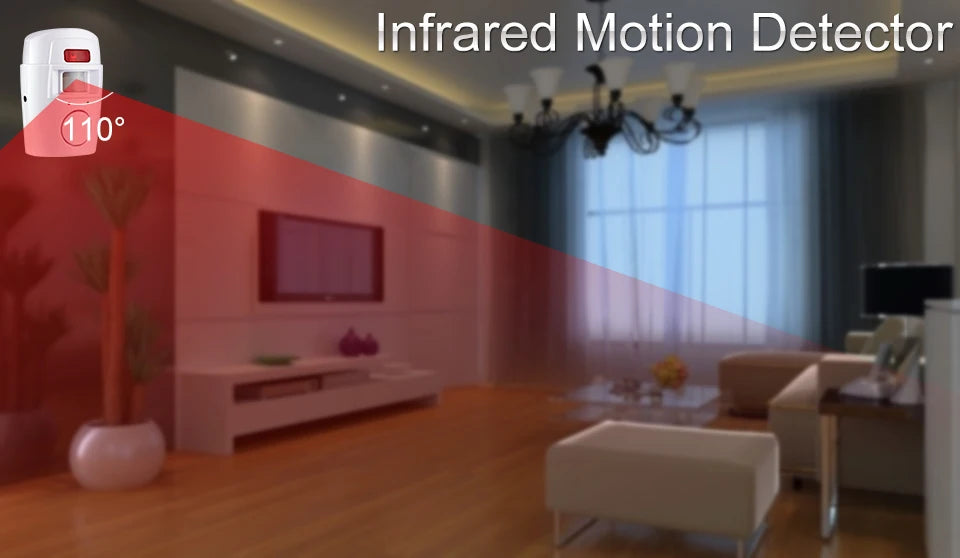 Home Smart Wireless Home Security PIR Alert Infrared Sensor Alarm System Anti-theft Motion Detector Alarm 105DB Siren