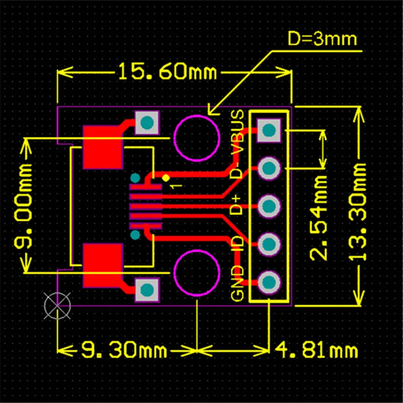 10pcs/5pcs Mini Micro USB to DIP 2.54mm Adapter Connector Module Board Panel Female 5Pin Pinboard 2.54mm Micro USB PCB Type Part