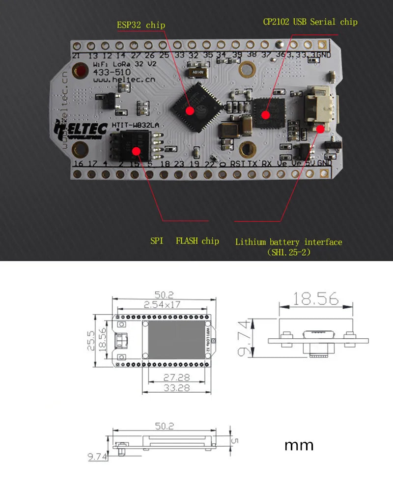 2PCS Heltec LoRa32 V3 433MHZ/868MHz Development Board SX1276/SX1278 OLED WIFI Lora Kit for Arduino