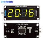 0.56 inch 4-Digit 7 Segments Digital Tube Clock Module Double Dots Blue Yellow White Green Red LED Display TM1637 For Arduino