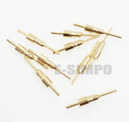 1000pcs D0.5mm D0.45-0.6mm PCB Gold Round Female Male Pin Sensor Crystal Socket Dim1.4*7.4mm,No Plastic for 2.54 Hole Pin Header