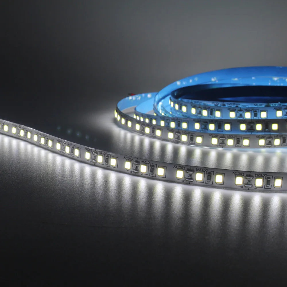 12V LED Strip 1M-5M 600 SMD 2835 6000K 3000K Warm White Stripe Flex Tape Light 120LEDs M 8mm PCB Non Waterproof Ledstrip Lamp