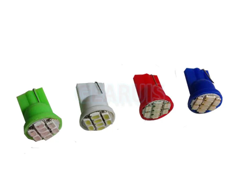 100pcs AC DC 6V 6.3V T10 555 Non polar 8 SMD 1206 3020 194 168 LED Bulbs pinball machine White Red Blue Green Yellow AC 6V