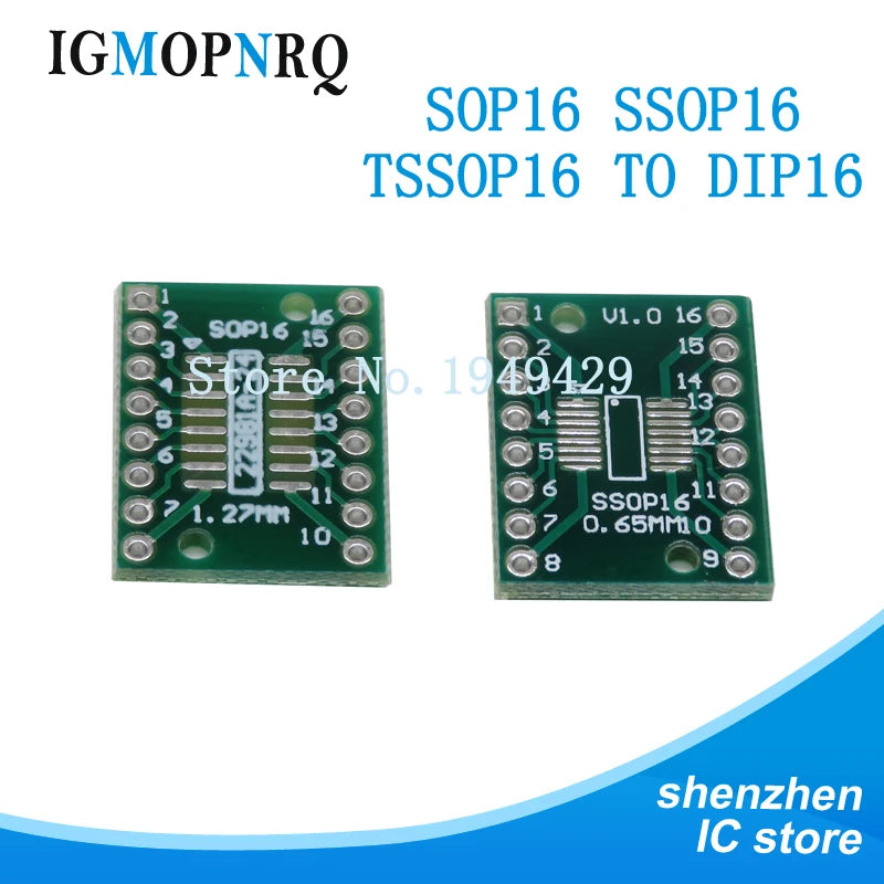 10PCS PCB Board  SMD Turn To DIP SOP MSOP SSOP TSSOP SOT23 8 10 14 16 20 24 28 SMT To DIP Adapter Converter Plate