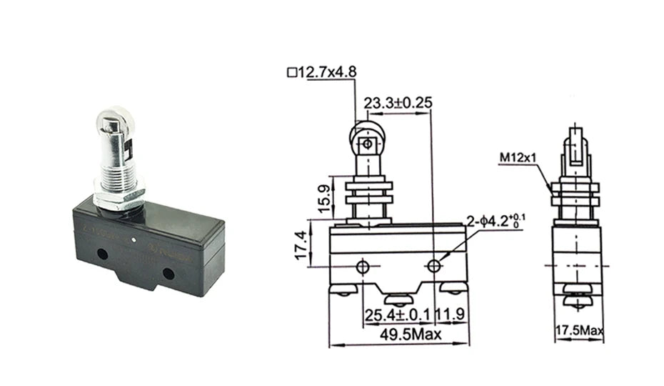LXW5-11N1 LXW5-11G2 Z-15G Microswitch Limit Travel Switch Small Horizontal Rotary Roller Lever Arm Hinge Screw Terminal