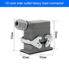 Rectangular Heavy Duty Connector HDC-HE4 6 10 16 20 24 32 48 Core Pin 16A Waterproof Aviation Plug  Top  And Side Line Connector
