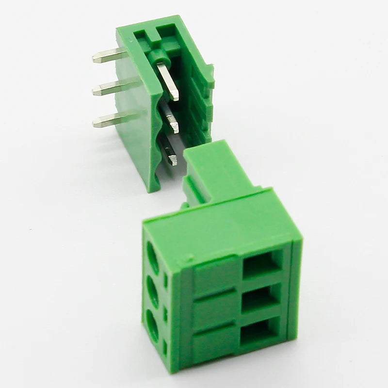 Free Shipping 10 Sets HT5.08 3Pin Right Angle Terminal Plug Type 300V 10A 5.08mm Pitch Connector PCB Screw Terminal Block