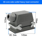 Rectangular Heavy Duty Connector HDC-HE4 6 10 16 20 24 32 48 Core Pin 16A Waterproof Aviation Plug  Top  And Side Line Connector