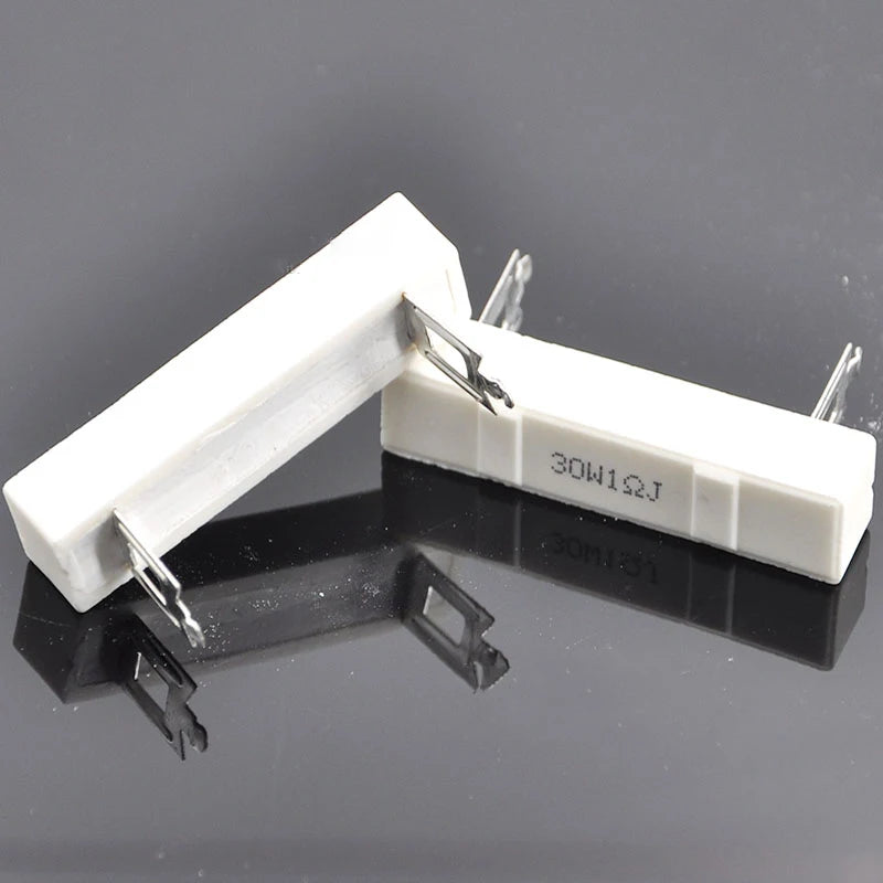 10pcs 1-9 ohm 30W High Power Resistor Non-inductive Ceramic Cement Resistor For Audio Frequency Divider Stage Speaker