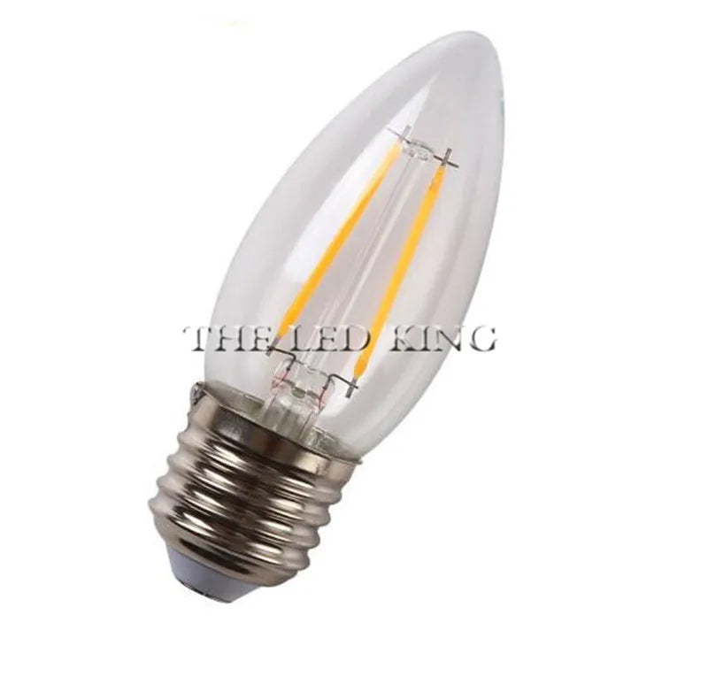 E14 LED Filament C35 Lamp C35L Dimmable Glass Candle Bulb 220V 4W 8W 12W Replace 20W 40W 60W Halogen Light Chandeliers