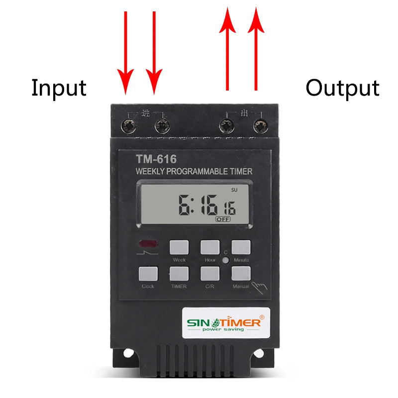 SINOTIMER 30AMP Control Load 7 Days Programmable Digital TIME SWITCH Relay Timer Control 220V Din Rail Mount