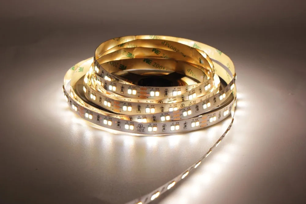 5M 3528 2835 CW/WW Dual White Color Temperature Adjustable CCT 12V 24V Double Color LED Flexible Strip 120leds/m Tape Light