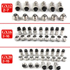 1pcs GX12 GX16 GX20 Air Aviation Connector 2/3/4/5/6/7/8/9/10/11/12/14/15Pin Panel Nut AV Power Plug Socket Core Wire Connector
