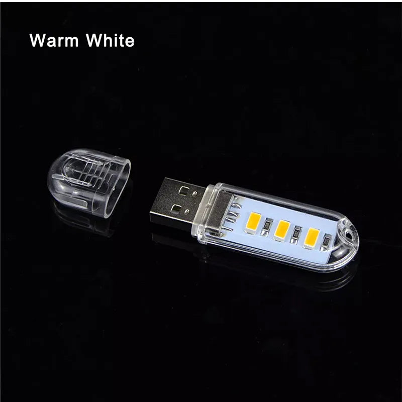 USB LED Book Lights 3LEDs 8LEDs SMD 5630 5730 LED Bulb 5V Power Input White 5000-6500K Warm White 3000-3500K USB Night Light
