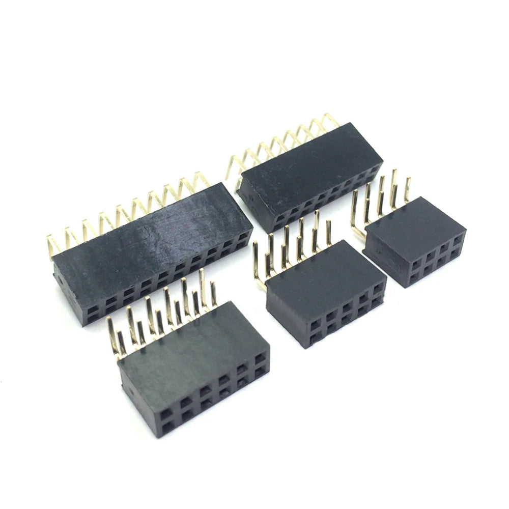 10pcs 2.54mm Female Header Right Angle 2X2/3/4/5/6/7/8/9/10/20/25/30/40P PH8.5mm double row Gold-plated