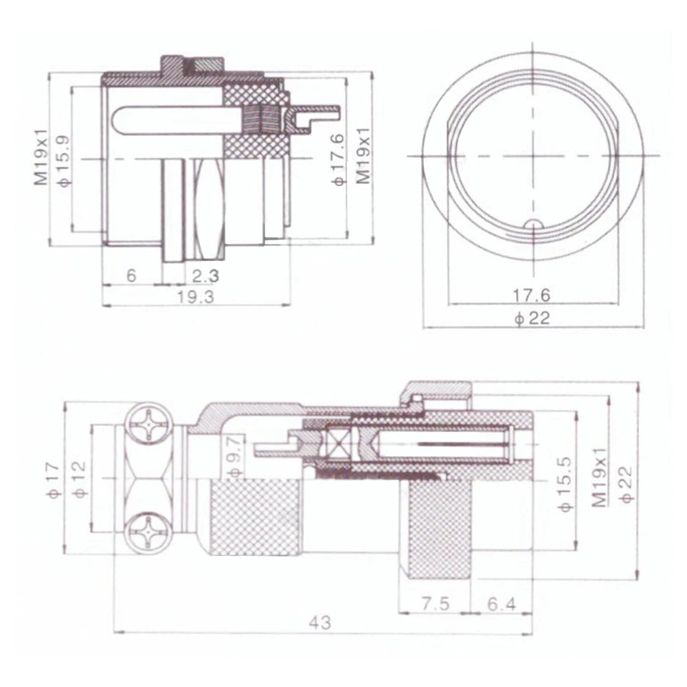 1set GX20 Aviation Connector Male Plug Female Socket Circular Connector 2/3/4/5/6/7/8/9/10/12/14/15 Pin Wire Panel Connector