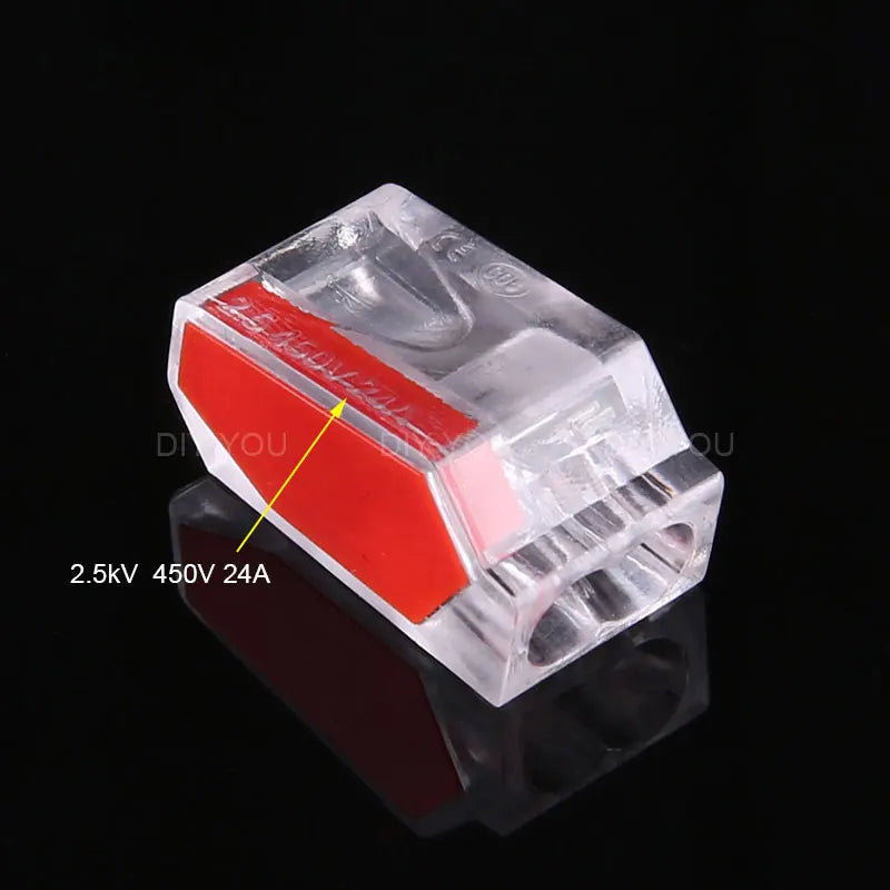 25/50/100Pcs 252/253/254/255 Fast Push-in Conductor Wiring Connector Terminal Block Compact Wire Connector 2/3/4/5Pin AWG18-12