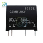 Relay Module G3MB-202P G3MB 202P DC-AC PCB SSR In 5V 12V 24V DC Out 240V AC 2A 50/60Hz Solid State Relay Module