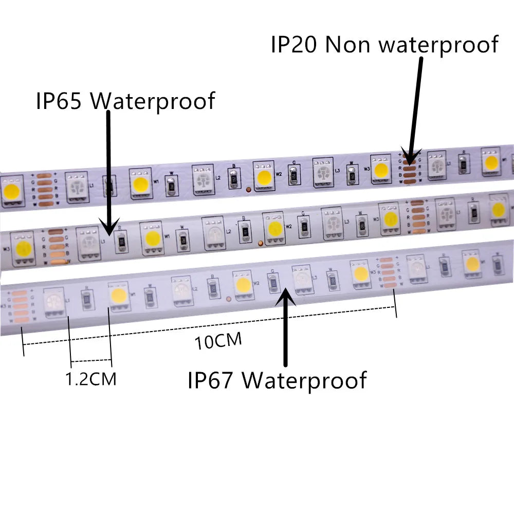 5M 5050 SMD LED Strip RGB RGBW (RGB + White) RGBWW (RGB+Warm White) RGBCCT Flexible LED String Light 5M/ 300 LEDs 12V 24V Home