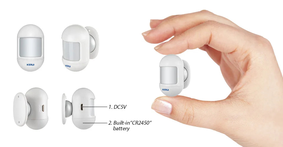 KERUI Wireless Mini Design PIR Motion Detector Passive Infrared Alarm Sensor with Magnetic Swivel Base for Home Alarm System