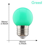 2pcs Colorful Led Light Bulb G45 E27 220V LED Lamp Red Yellow Blue Green Pink Orange White Christmas Wedding Night Light Indoor