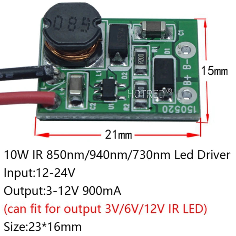 10W-12W EverLight 3535 4Chips 4-LEDs 3V6V12V Infrared IR 850nm 940nm 730nm High Power LED Emitter Diode with 20mm Copper PCB