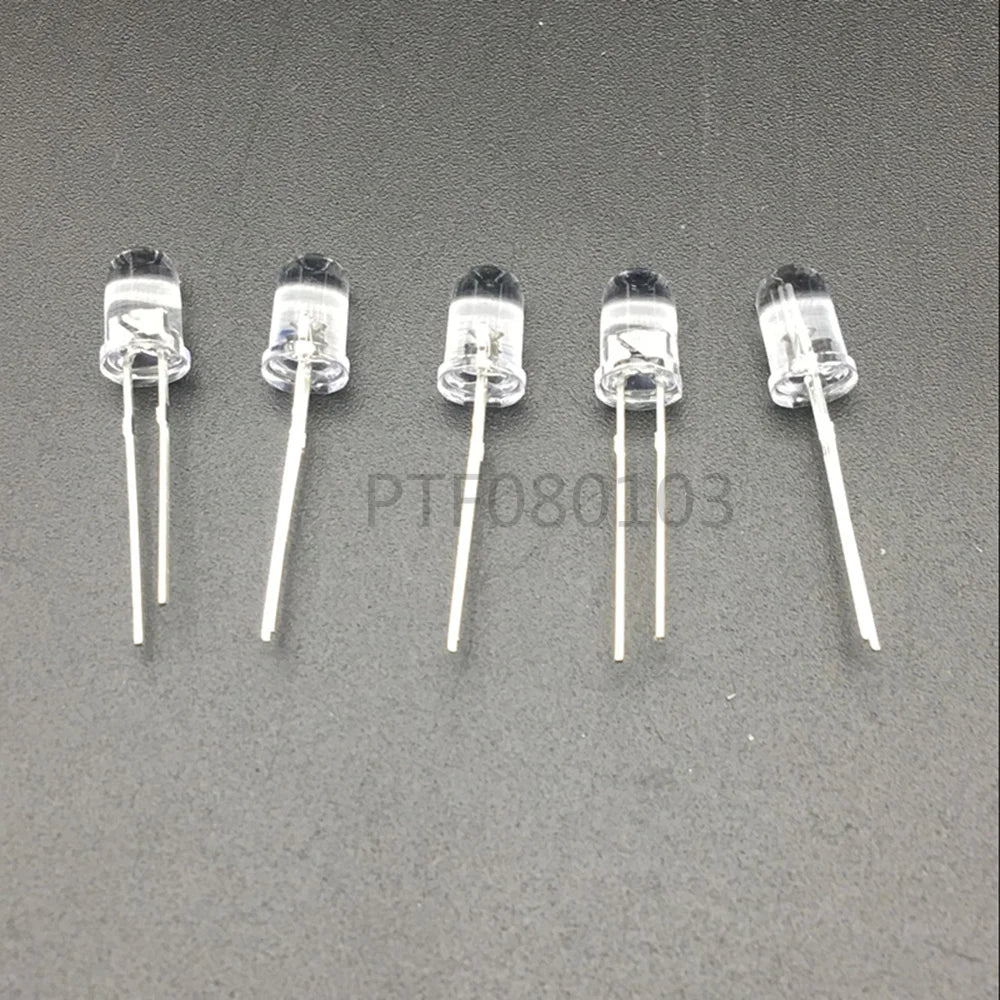 100pcs 5mm IR LED 850nm Clear Lens Infrared Diode 20mA Transparent 5 mm Through Hole Light Emitting Diode 850 Nm LED Lamp