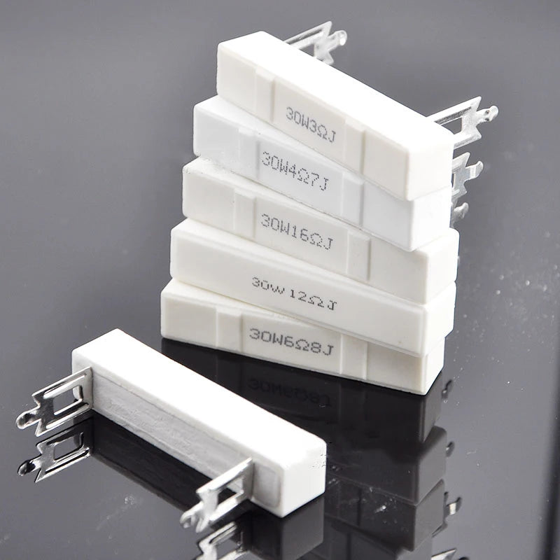 10pcs 1-9 ohm 30W High Power Resistor Non-inductive Ceramic Cement Resistor For Audio Frequency Divider Stage Speaker