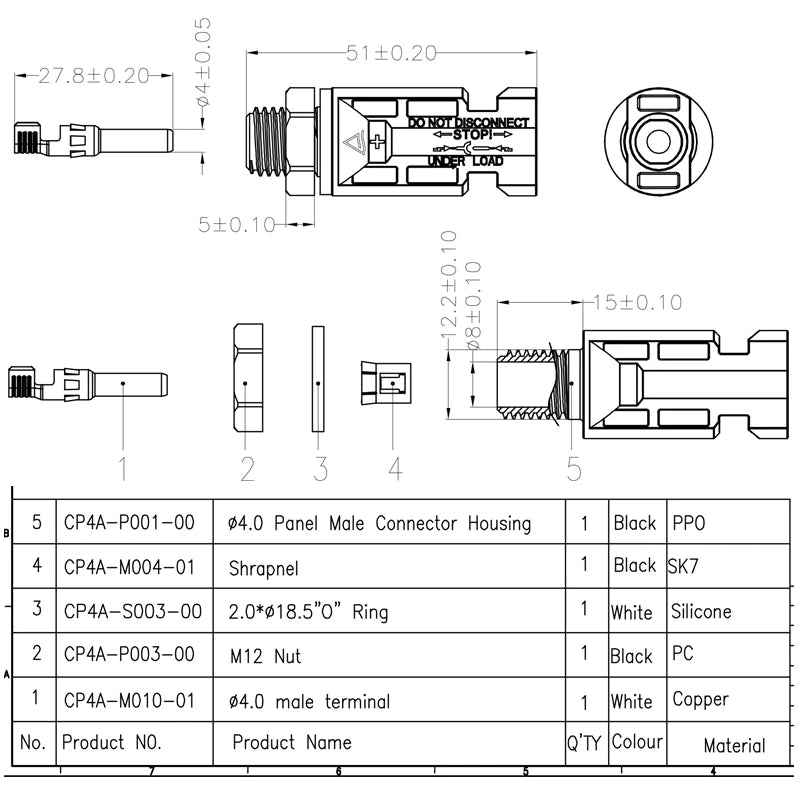10 pairs/ Solar Photovoltaic Connector Male Female Solar Panel Waterproof Plug and Tool For Inverter M12 Thread 1000V 30A Cable