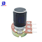 WH148 1K 2K 5K 10K 20K 50K 100K 250K 500K 1M Ω 3Pin Knurled Shaft Linear Taper Rotary Potentiometer Resistor w/Knob for Audrino
