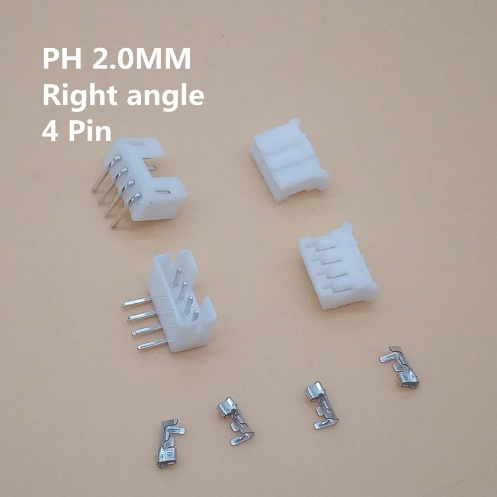 100 Set PH2.0 Connector 2.0mm Right Angle 2/3/4/5/6/7/8/9/10P ( Pin Header + Housing + Terminal )