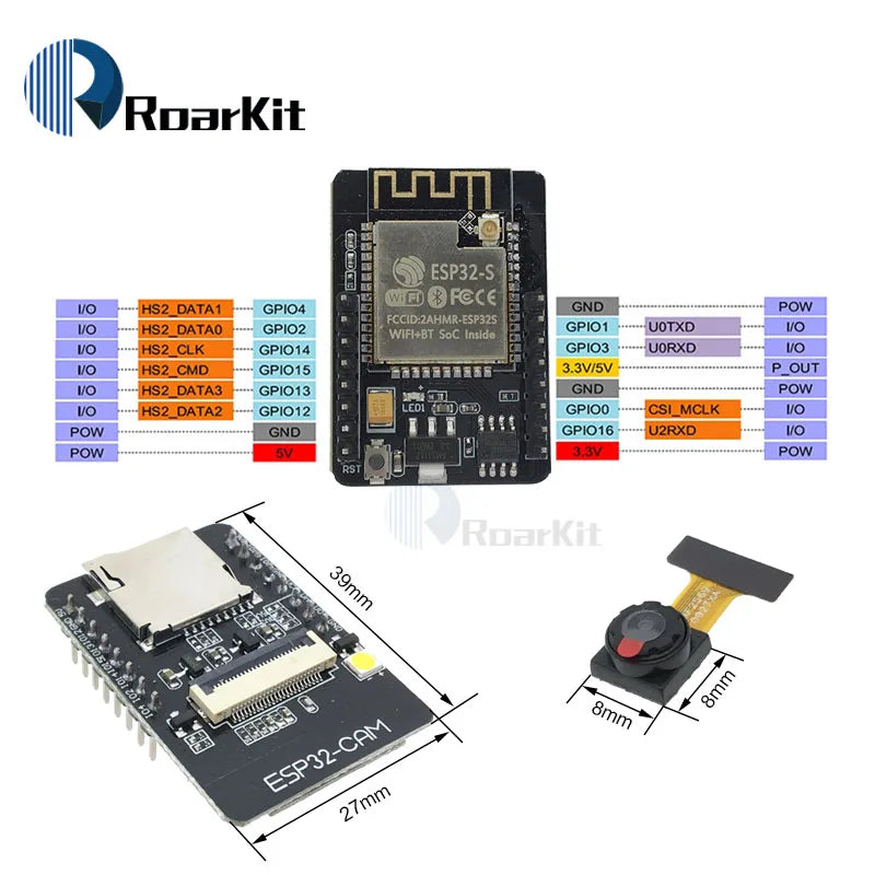 ESP32-CAM-MB ESP-32S WiFi Module Serial to WiFi Development Board 5V Bluetooth With OV3660 Camera Support Photo/Video Antenna