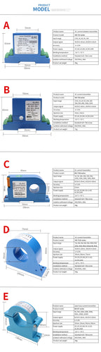 Split hall effect AC/DC current transmitter open loop current transducer sensor 4-20mA output 0-100A, 0-200A, 0-500A, 0-1000A