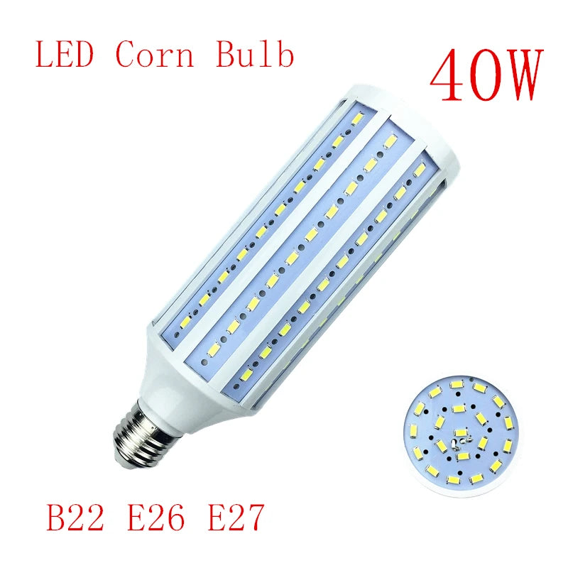 LED Bulb Lamp E14 B22 E27 E26 E39 E40 5730 Corn Spot Light 25W 30W 40W 50W 60W 80W 100W Lampada 110V 220V Cold Warm White Lights