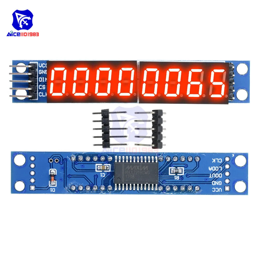 diymore MAX7219 8 Digit LED Tube Display Control Module for Arduino 3.3V 5V Microcontroller Serial Driver 7-segment