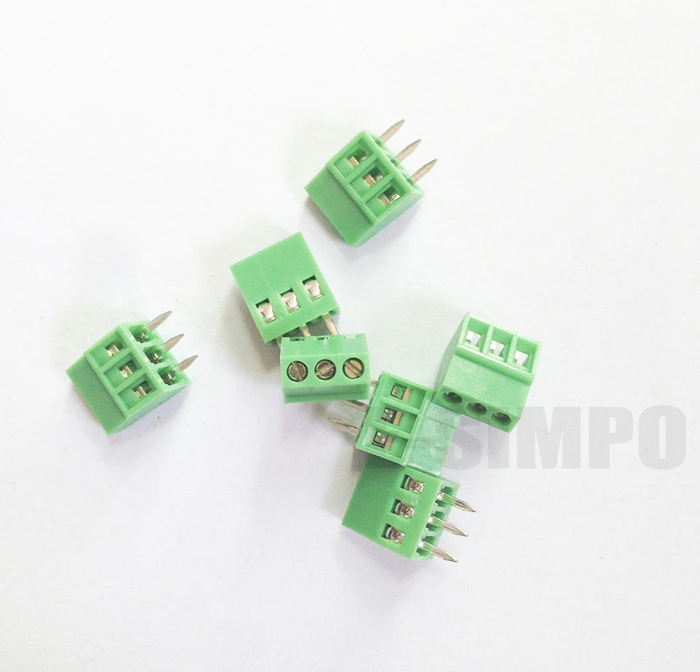 50pcs 2.54mm Terminal Block, 0.1" 2P 3P 4P 5P 6P 7P 8P 9P 10P 12P 14P 16P Rohs Brass PCB Screw Mount Wire Terminal Connector