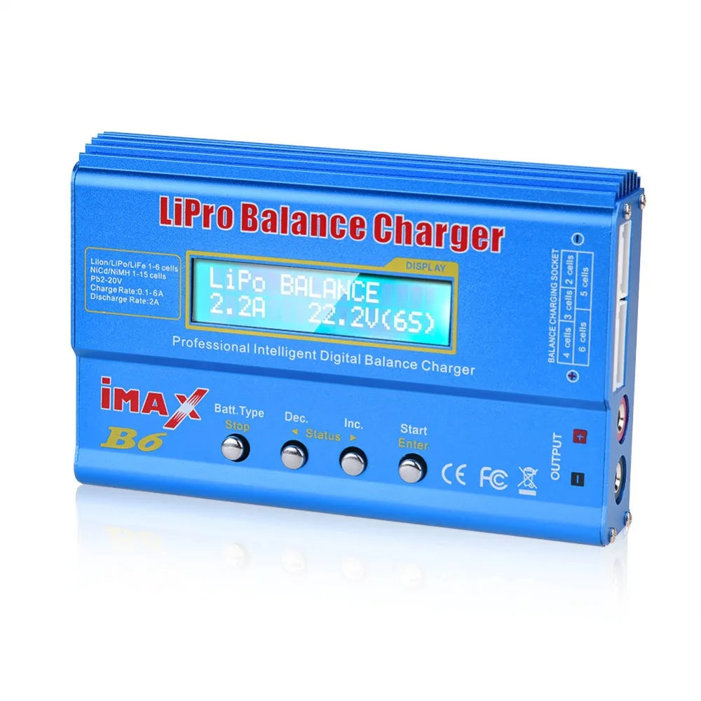 HTRC iMAX B6 80W Battery Charger Lipo NiMh Li-ion Ni-Cd Digital RC Lipo Charger + 15V 6A Adapter Balance Charger Discharger