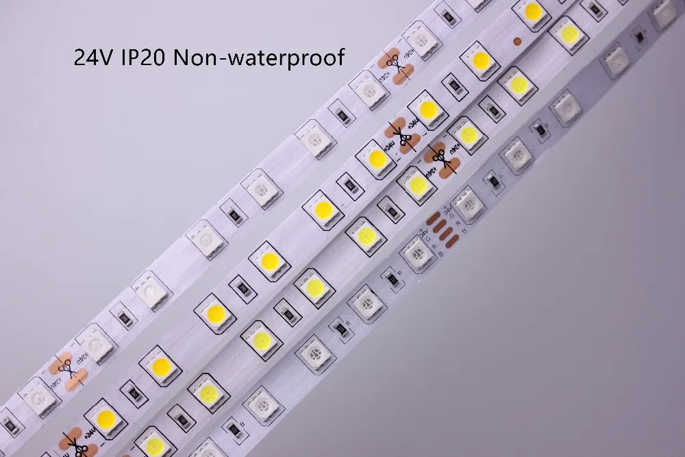 SMD 5050 RGB LED Strip Waterproof 5M 300LED DC 12V 24V CCT RGBCCT  RGBW RGBWW WHITE WARM WHITE NW Fita LED Light Strips Flexible