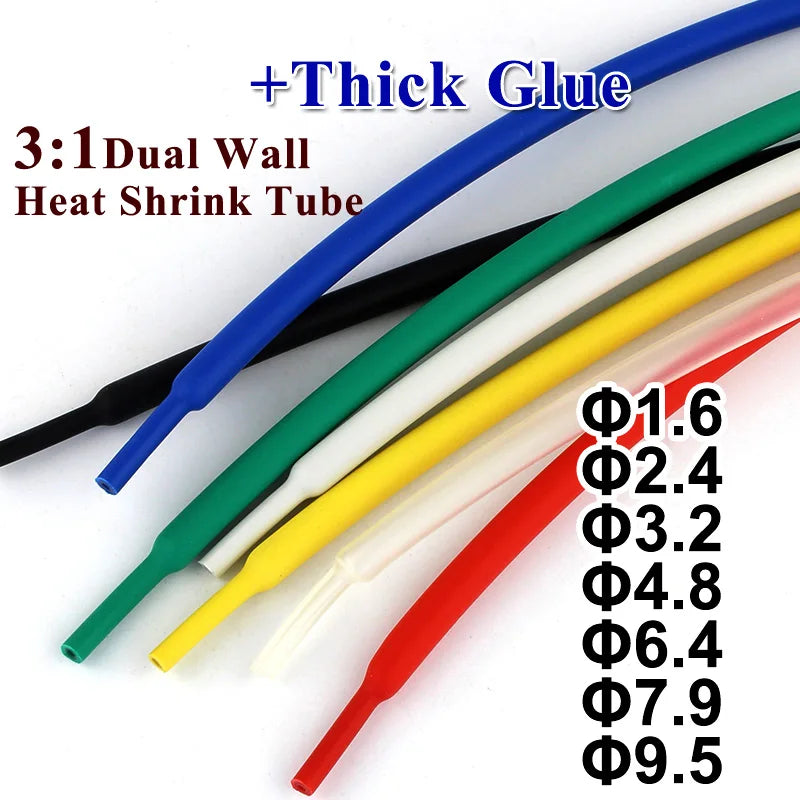 10M/lot Set Heat Shrink Tube 2:1 Kit Insulation Sleeving Termoretractil Polyolefin Shrinking Assorted Heat Tubing Wire Cable