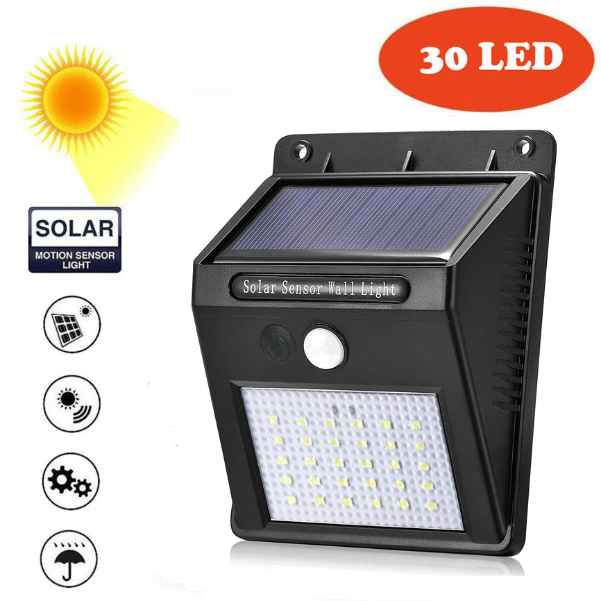 Solar Lights Outdoor, Solar Motion Sensor Outdoor Lights with 3 Lighting Modes, IP65 Waterproof Solar Fence Lights