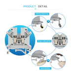 10Pcs UK5N Screw Wire Connector 4mm Cable 4mm² Feed-through Connection 12AWG Plug Electrical Mount DIN Rail Terminal Block UK 5N